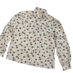 Country Sophisticates Yellow Floral Button Up Blouse Women 16